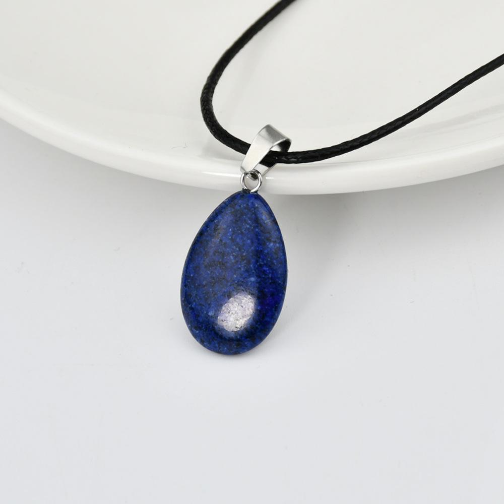 

Плоское ожерелье с подвеской в форме капли - подвеска в форме капли из натурального агата для самостоятельного изготовления ювелирных изделий, модное ожерелье (1Pcs)Lapislazuli