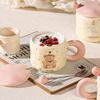 Cute Bear Cup Animal Mug with Lid Spoon Ins Style Girls Ceramic Cup Set Breakfast Cup Office