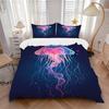 3pcs Anime Jellyfish Bedding Set - Includes One Quilt Cover and Two Pillowcases (No Core) - Perfect for Bedroom and Guest Room Decoration, F