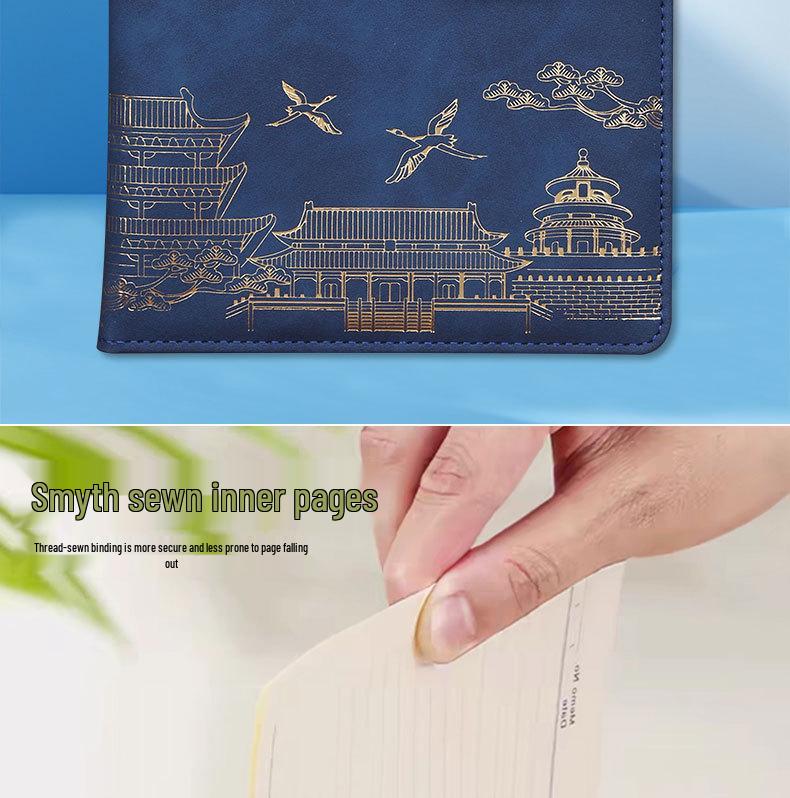 Custom Logo Cultural Creative Notebook & Wooden Bookmark Gift Set