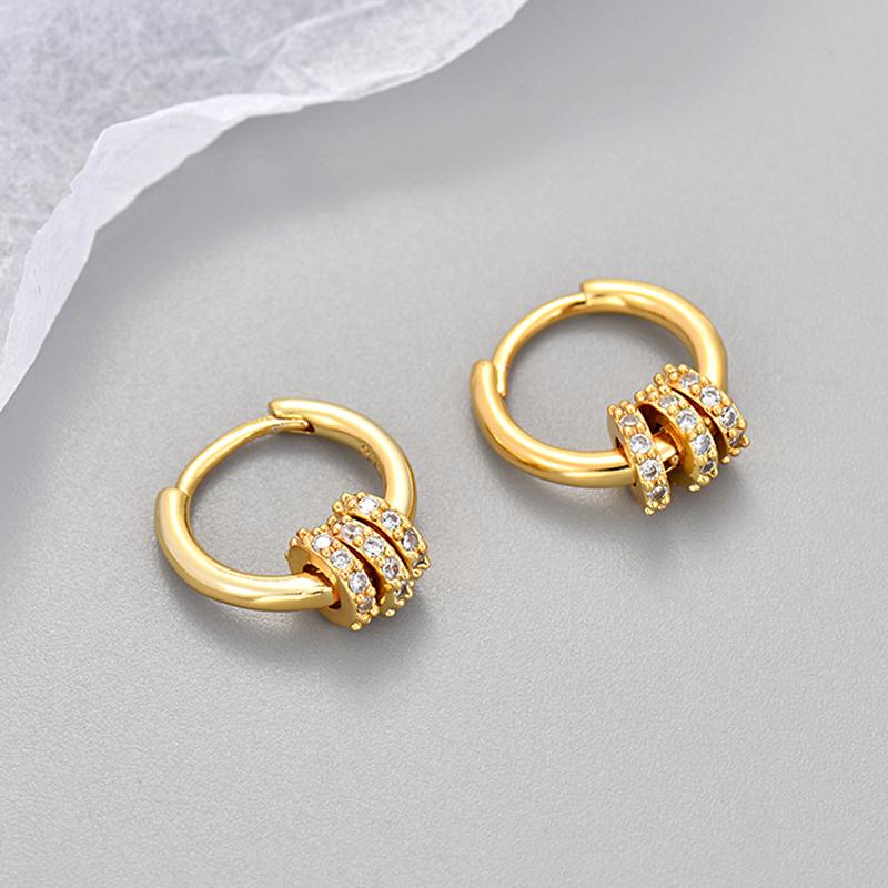 Silver Color Two Wear Methods Small Circle Earrings Women Unique Design Light Luxury Jewelry