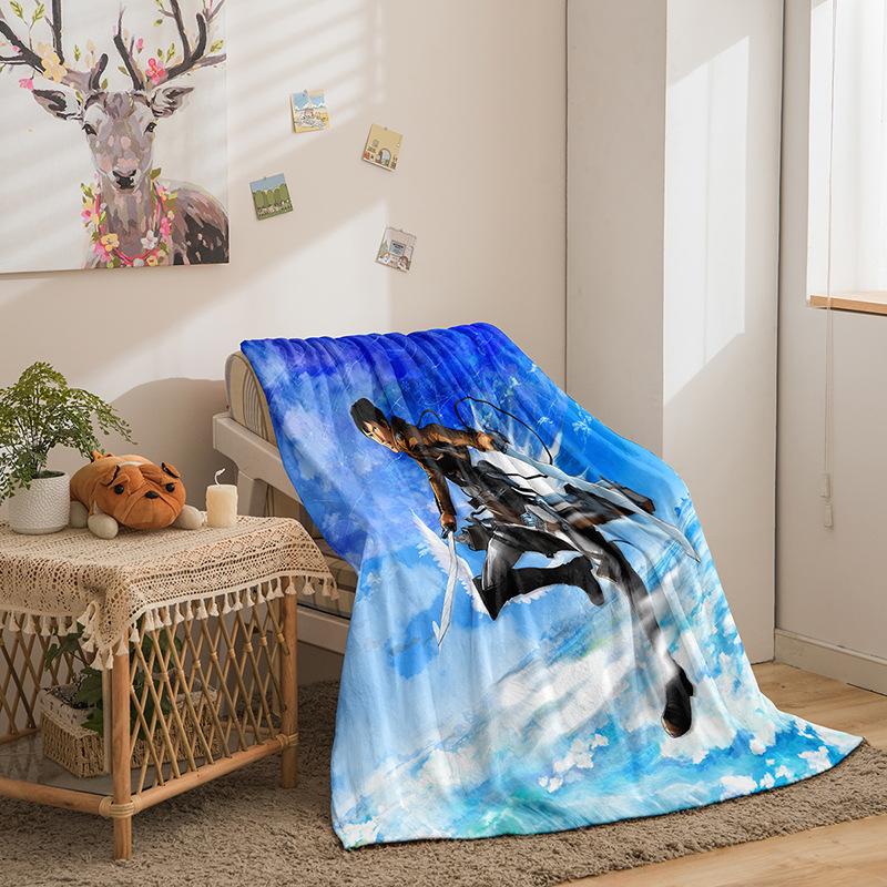 Attack On The Giant Series Flannel Blanket 3D Printed Sofa Blanket Thickened Blanket