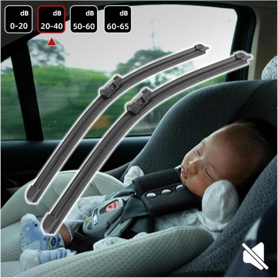 Car Wiper Compatible For Chevrolet Bolt EUV 2022-2024 24" 16" Front Rear Wiper Blades Brushes Cutter Accessories 2022 2023 2024(2pcs)