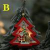 1 Pcs LED Light Christmas Tree Star Car Wooden Pendants Ornaments Xmas DIY Kids Gift for Home Party Decoration Accessories