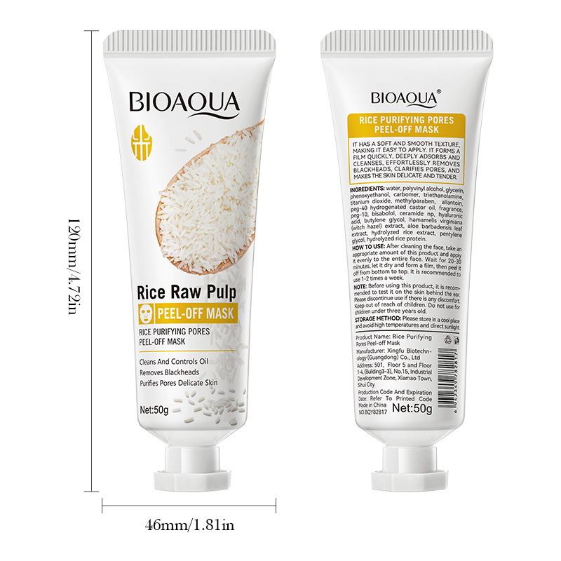 BIOAQUA Rice Raw Pulp Face Peel Off Mask Purifying Pores Clean Whitening Remove Blackheads Peeling Facial Masks Skin Care