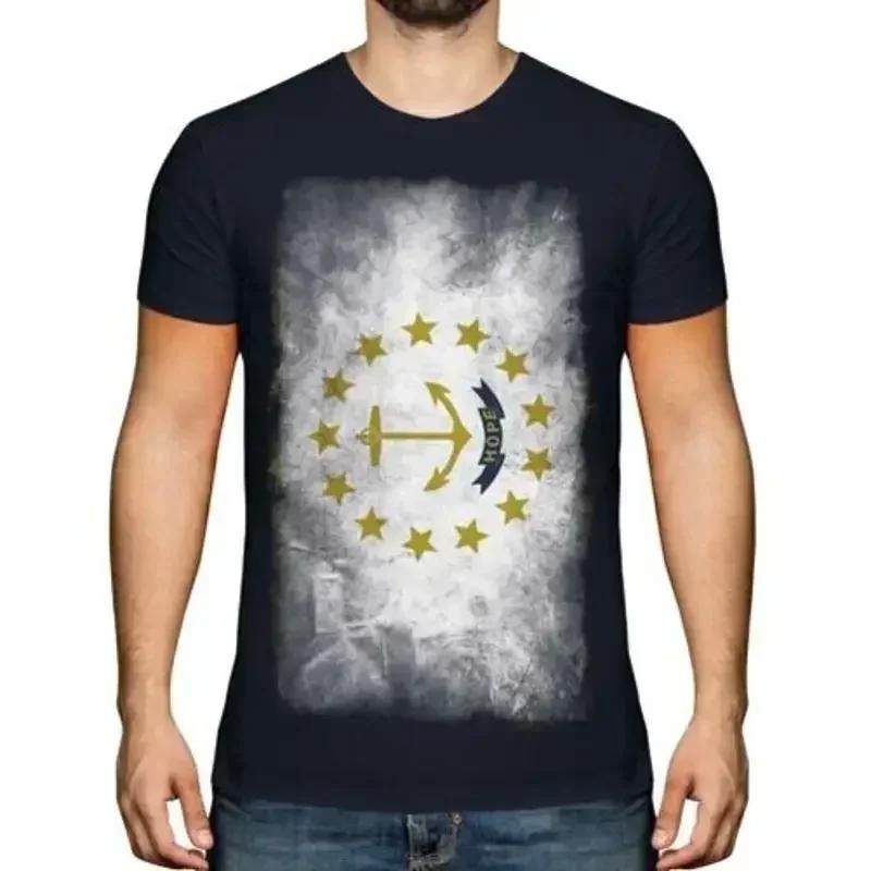 Rhode Island State Faded Flag Unisexs Tshirt Tee Top Rhode Islander Shirt Gift