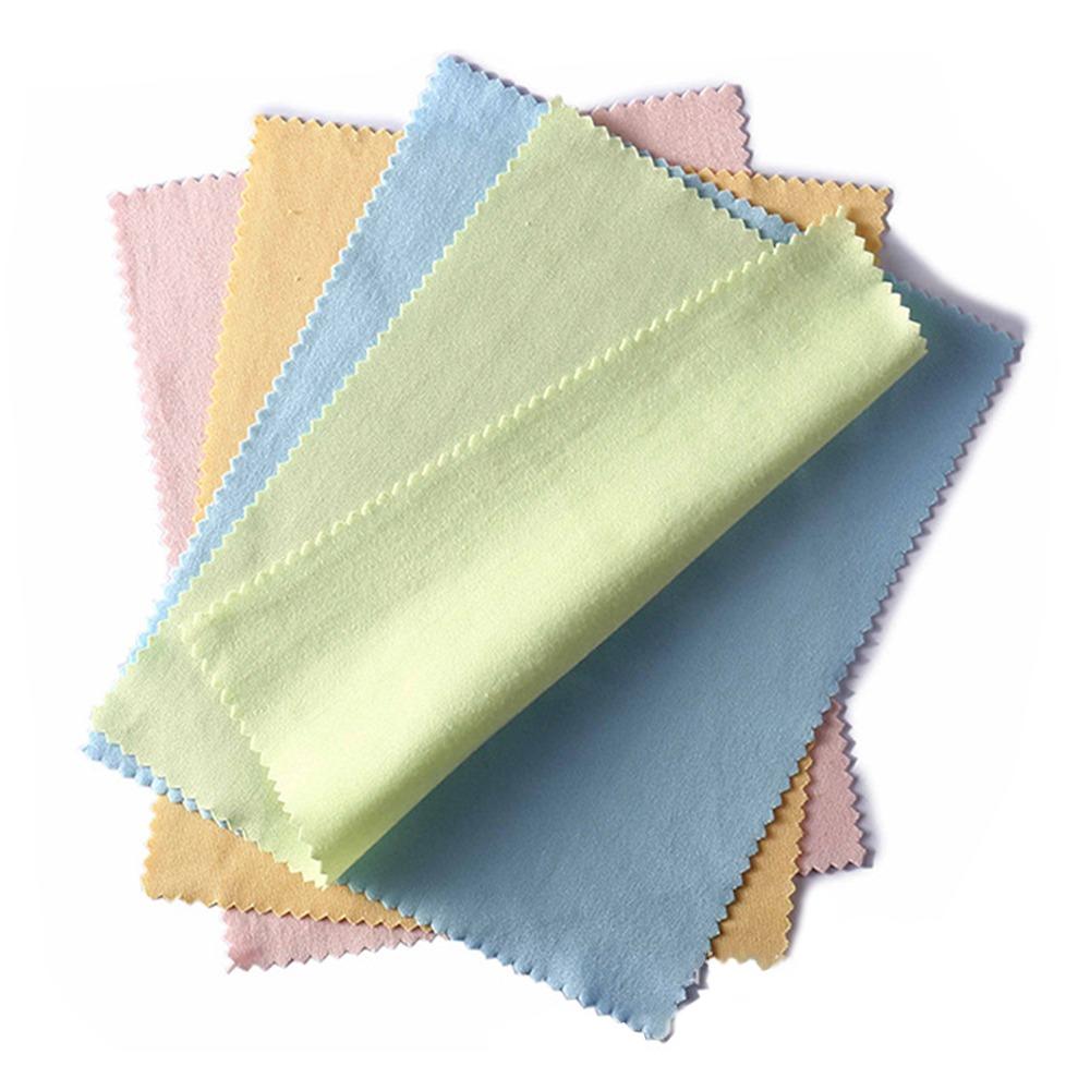 100pcs Thickened Knitting Microfiber Cleaning Cloths Washable Lens Cleaning Cloths Jewelry Store