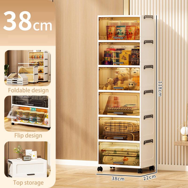 38/52CM Foldable Multi-Layer Storage Box 2/3/4/5/6 Layers Locker Multifunctional Living Room Cabinets Furniture Storage Shelf Folding Box