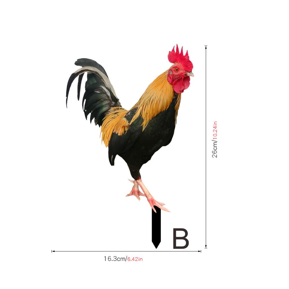 YKLU069-256 3D Rooster, Hen, Duck & Pig Outdoor Garden Decoration Plug