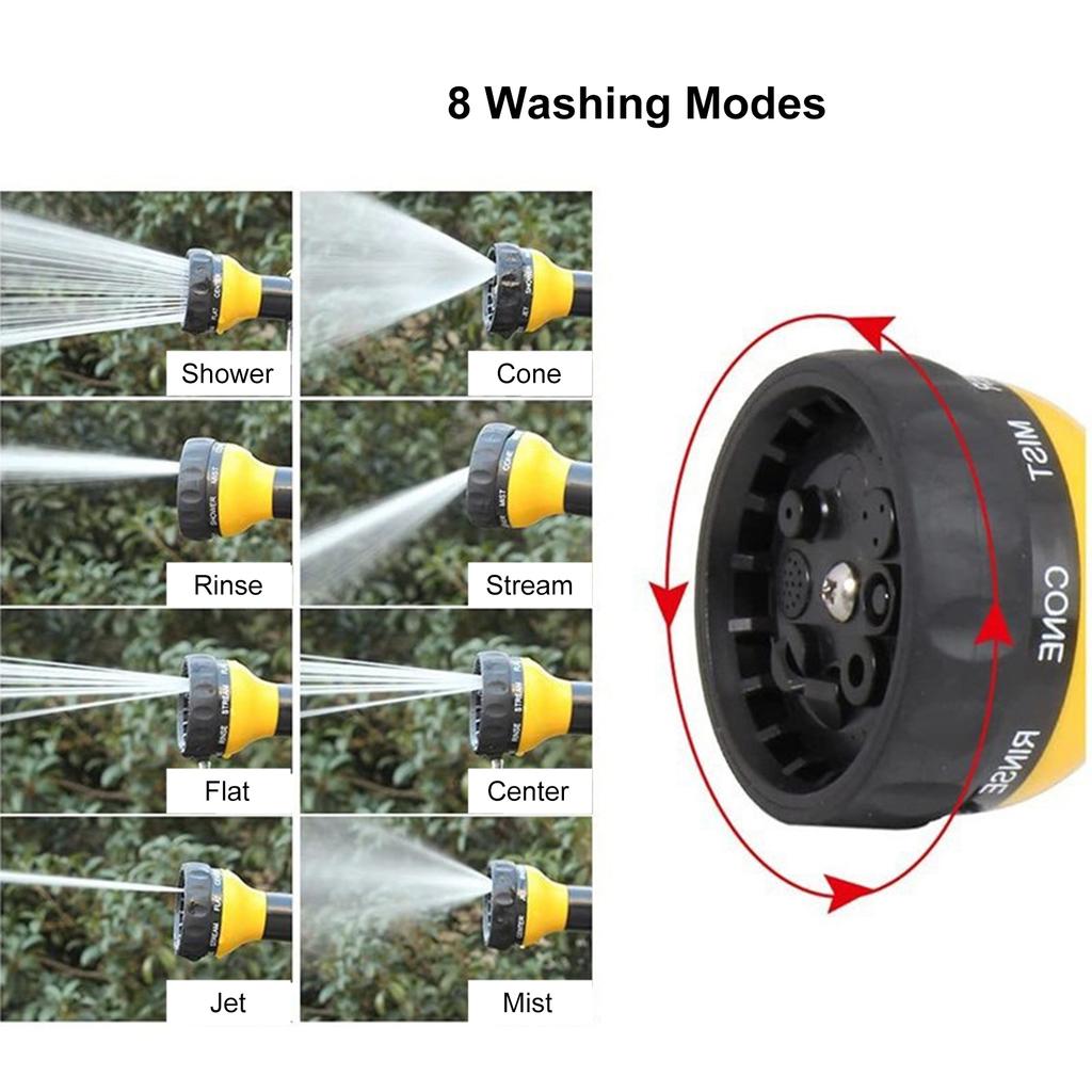 Set di Strumenti per il Bagno degli Animali 8 in 1 Modalità Spruzzatore con 4 Ugelli Multiuso Acqua per Pulizia ad Alta Pressione