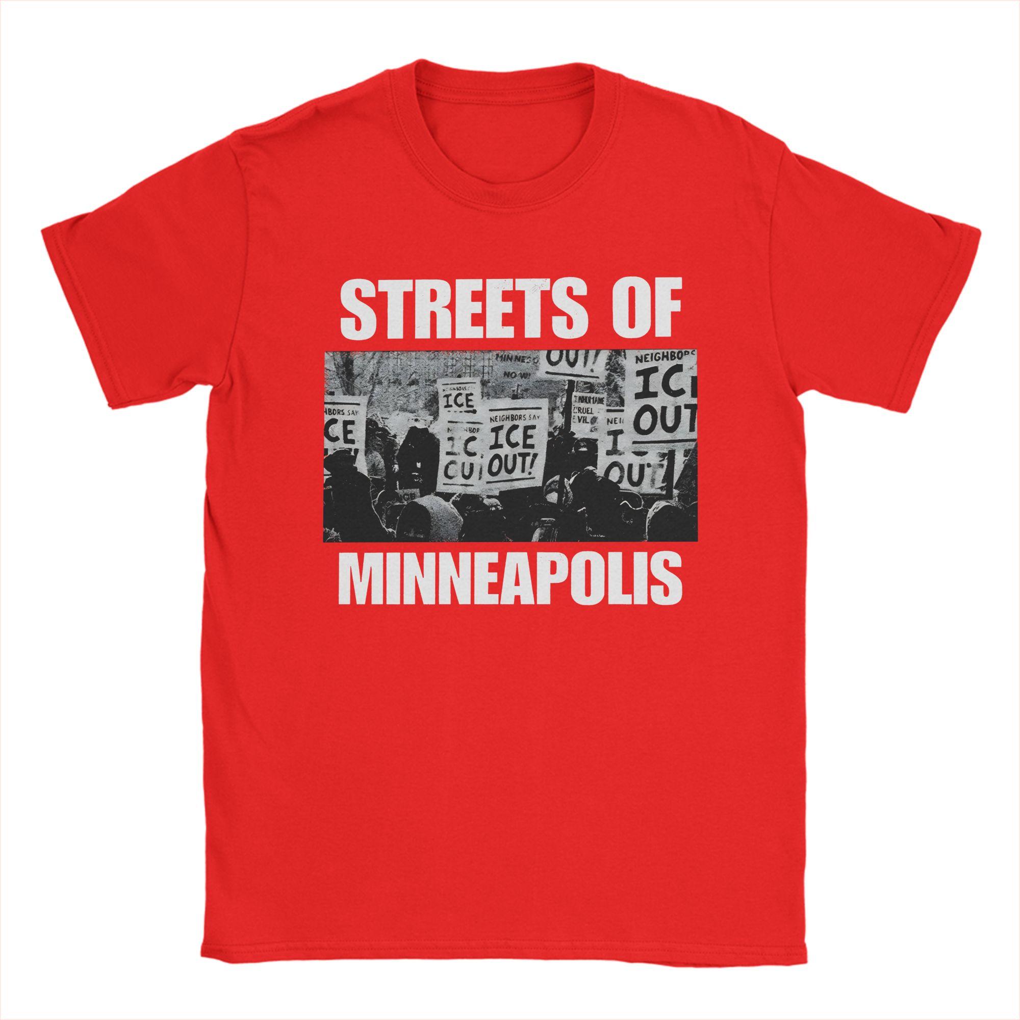 Streets Of Minneapolis ICE Out TShirt Summer Springsteen 100 Cotton T Shirts For Unisex Novelty Tee Shirt Short Sleeve Top Tees S