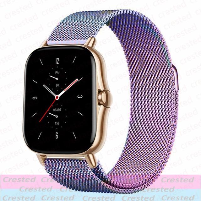 20mm/22mm Magnetic Band For Amazfit GTS/4/2/2e/3/GTS2 Mini/GTR 47mm/GTR2/3/Pro/4 Stratos Metal Watch Bracelet Amazfit Bip Strap