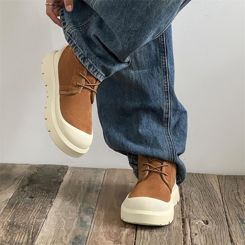 Unisexové zimní boty Martin středního střihu s tlustou podrážkou a sametovou podšívkou 3338