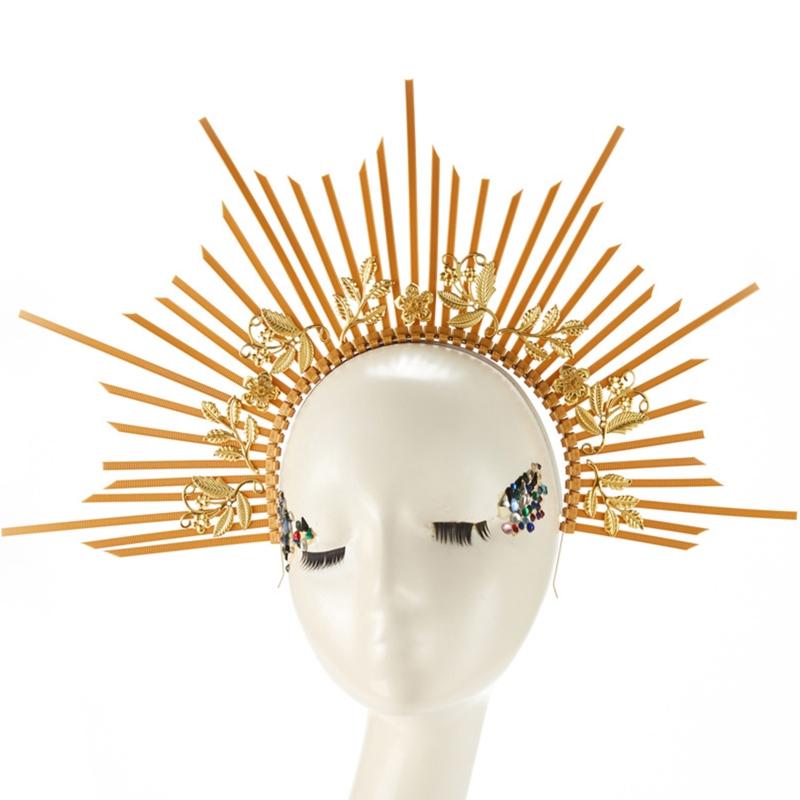 Vintage Goddess Headpiece Hairband Halo Crown Hair Hoop Headwear Halloween Girls Hair Accessories for Carnival Cosplay