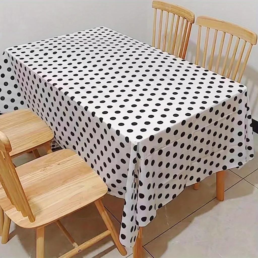 Waterproof And Oil-Proof Polka Dot Disposable Rectangular Tablecloth Peva Material Restaurant Hotel Tablecloth For Home Party