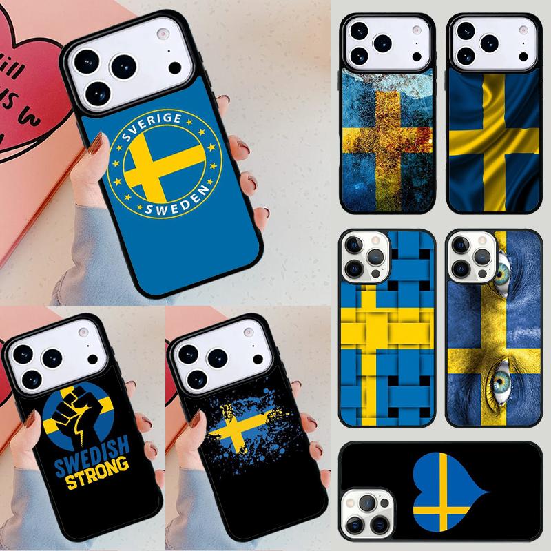 Sweden Flag Phone Case For iPhone 17 Air 14 15 13 12 Max Cover For Apple 16e 11 Pro Max Plus Coque