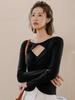 Laengsseon Ls Shirring Cut-Out Knit Top
