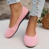 Spring Flat Bottomed Round Toe Shoes with Shallow Mouth for Mothers Knitted Fashionable Versatile Shoes