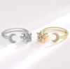 Star Moon Geometric Adjustable Ring With Zirconia For Women Fashion Jewelry
