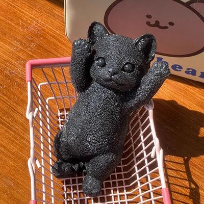 Big Kitty Cat Taba Squishy Silicone Fuzzy Super Big Cat Kitten Brinquedo de apertar feito à mão Mochi Toy Hand Relax Stress Release Presente