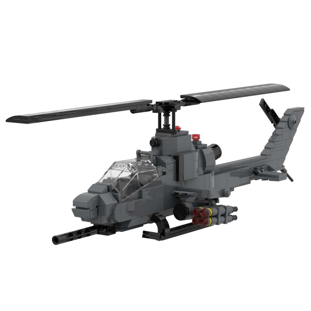 AH-F Attack Helicopter Military Building Blocks Toy Assembly Set Compatible with Brands
