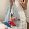Summer Hollow Out Knitted Bag Crochet Fish Shoulder Bag Casual Weave Knitted Bag  Summer