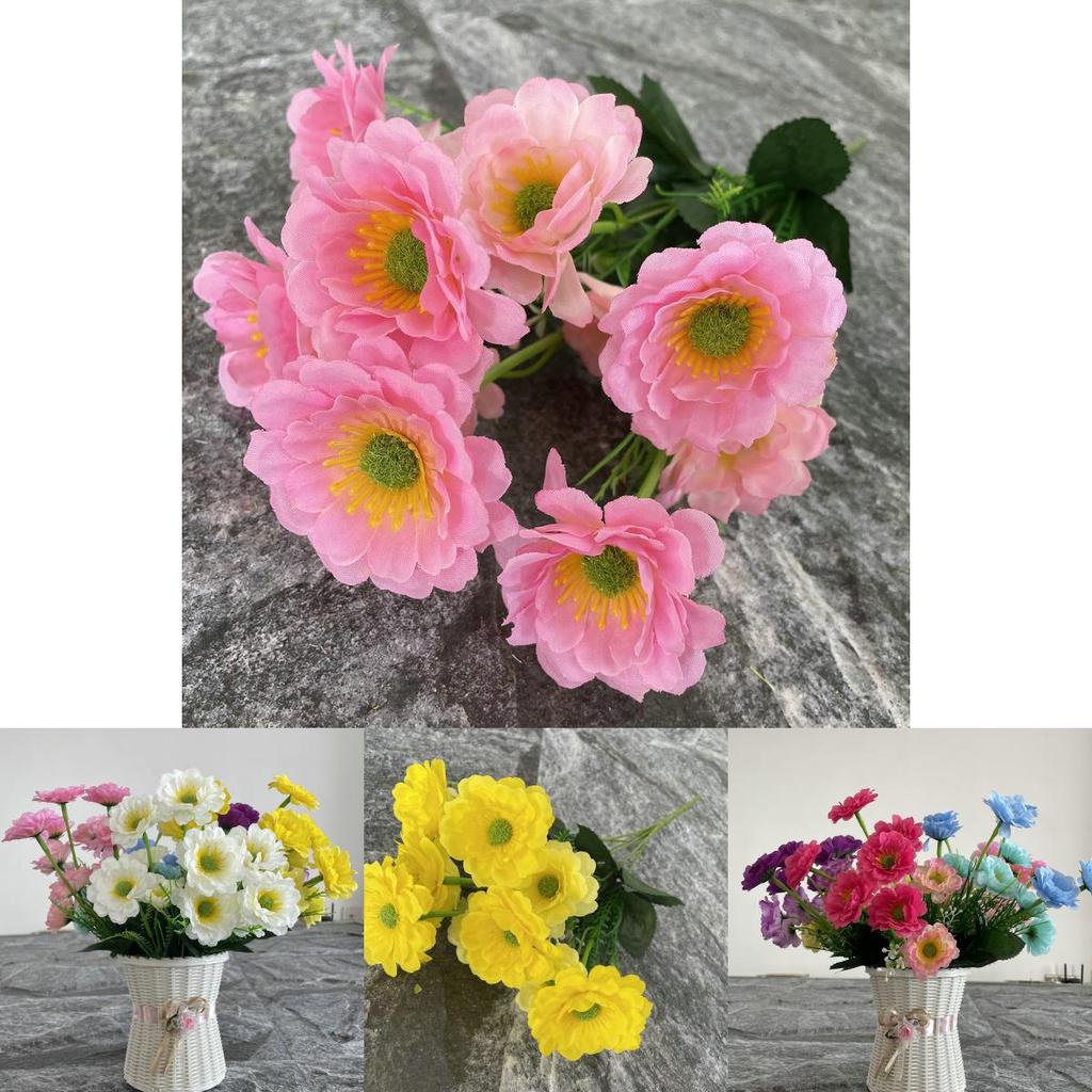 Country Style Silk Chrysanthemum Artificial Flower For Home Decor Photography Prop