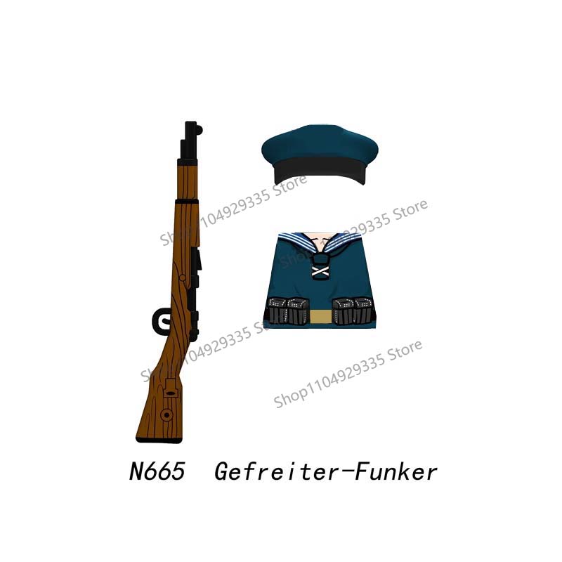 Militär WW2 Soldaten Bausteine Deutscher Marine Sergeant U-Boot Artillerie Modell Steine Mini Actionfiguren Spielzeug Kinder Geschenke