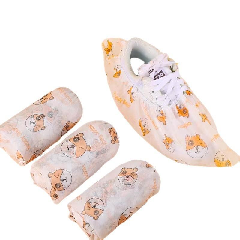 Copriscarpe Monouso Cartoni Animati Stampati Ispessiti Domestici Antiscivolo Comodi Resistenti all'Usura