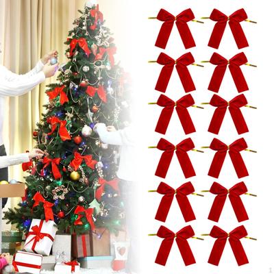 12 Stück Samtbögen für Weihnachtsbaumschmuck Schleife Weihnachtsfeier Türzubehör Feiertag