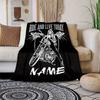 Motorcycle Enthusiast Customize Your Name Blanket Warm Comfortable Soft Blanket For Chair Office Sofa Bed Sofa Office Camping Suitable For Gifting