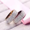 Hip Hop Ice Out Bling Full Rhinestone Womens Ring Gold Color Stainless Steel Rings for Men Women Fashion Jewelry Anel