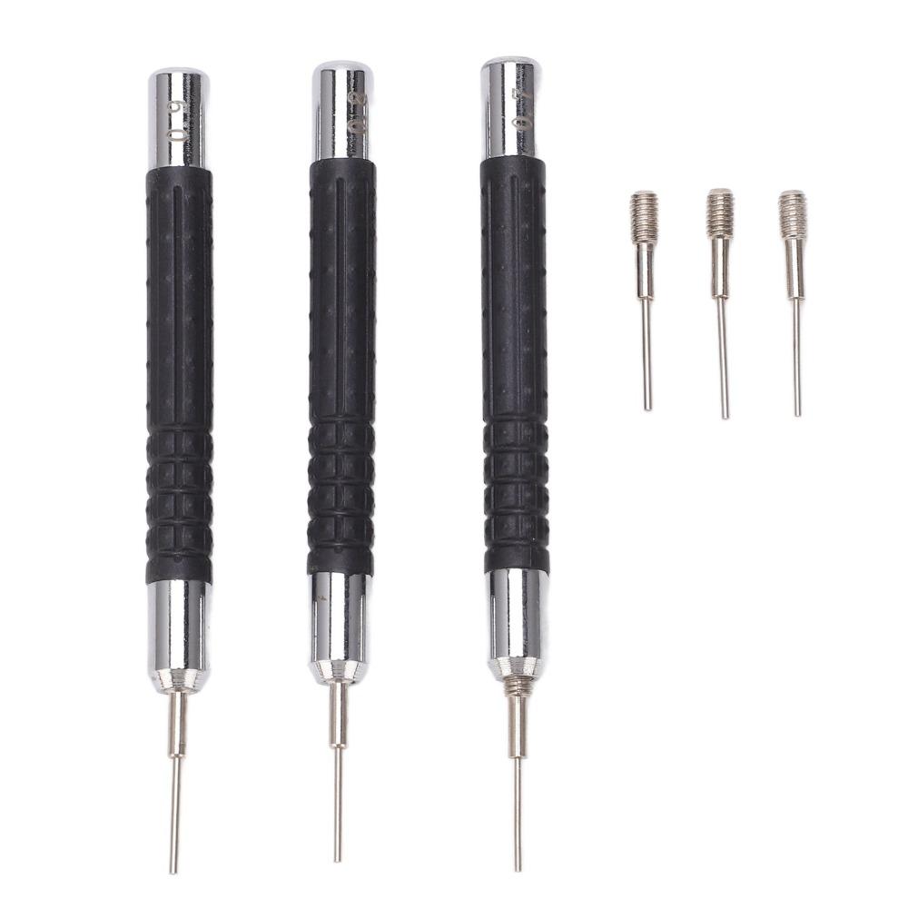3pcs 0.7mm 0.8mm 0.9mm Pin Size Watch Band Link Remover Pin Punch Design with Alternative Needles Watch Pin Removal Tool
