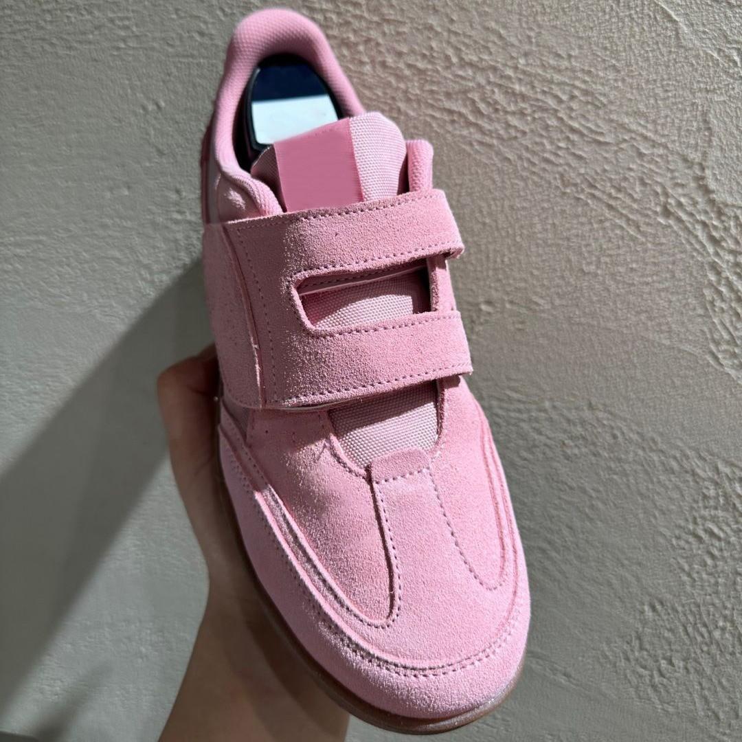 

Cowhide version~ New leather Velcro thick-soled German training shoes women s suede retro sports and leisure shoes flat baseplate shoes 35