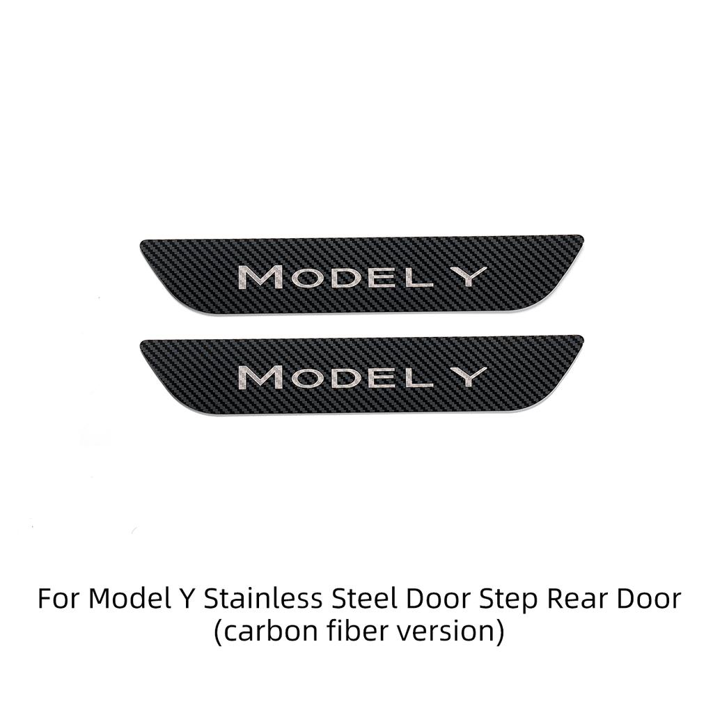 LUCKEASY Modyfikacja Dla Tesla Model 3 Y Samochodowy Nakładka Ochronna Progu Drzwi Dekoracja Progowa Stal Nierdzewna Ochrona Bagażnika