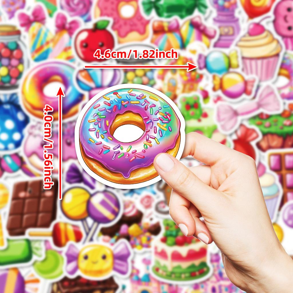 50 Creative Graffiti Stickers Various Candy Donuts Not Repeat Stickers
