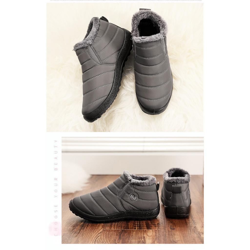 Large Size Cotton Shoes for Women In Winter with Added Fleece and Thickened Snow Boots for Women, Unisex Low Cut Warm Cotton Boots