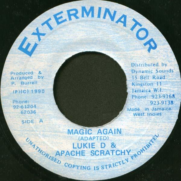 

7inch Record LUKIE D APACHE SCRATCHY Magic Again NONE Exterminator 1990 Jamaica Reggae Ska Dub Used