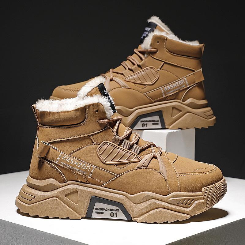 2024 Trend Snow Boots Men New Chunky Shoes Sneakers Winter High-top Shoes Male Good Quality Snow Furry Warmth Sneakers Men