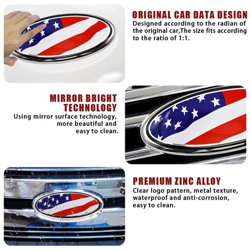 Für Ford Emblem F150 F250 F350 Edge Explorer RANGER EXPEDITION Auto Front Emblem US-Flagge Heckzubehör