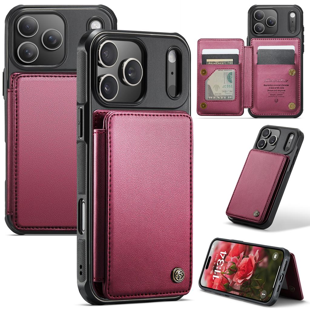 Luxury Magnetic Flip Card Solt Leather Case For iPhone 17 Pro Max 16 Plus 15 Plus 14 13 12 11 Slim Stand Shockproof Bag Cover