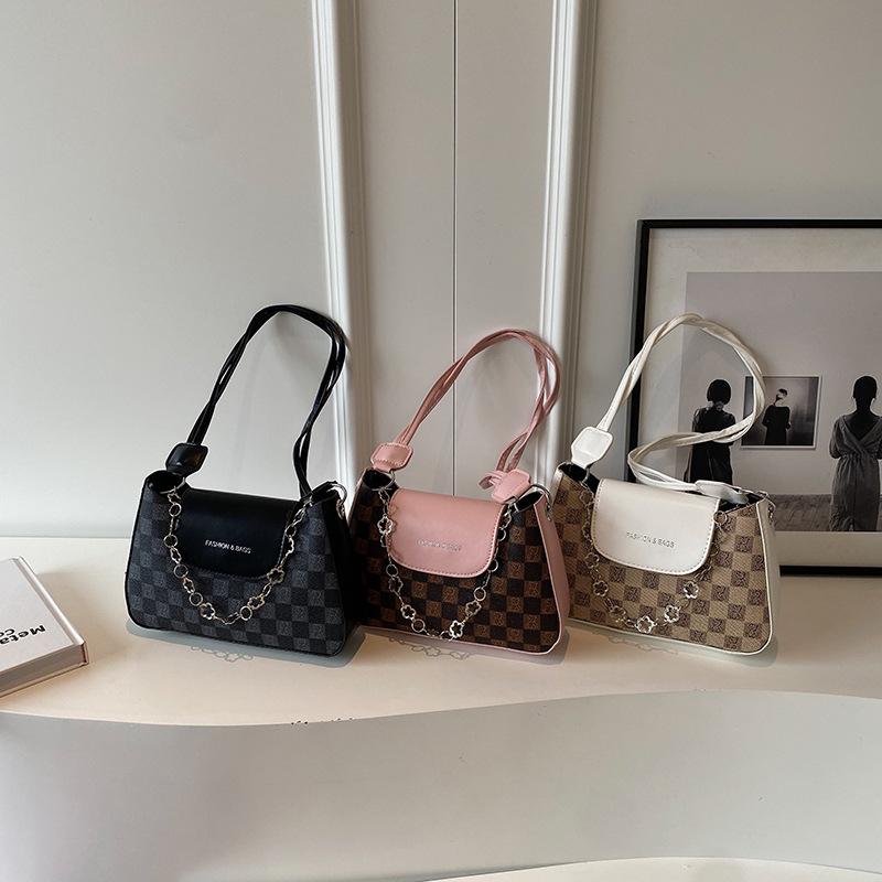 Chain Bag Women's Texture Shoulder Bag Embossed Crossbody Small Square Bag Fashion Simple Underarm Bag
