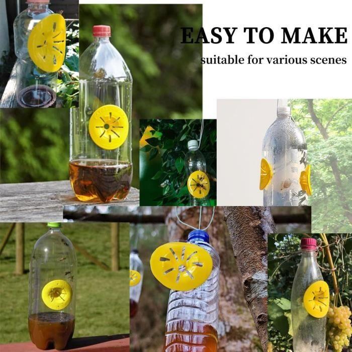 Wasp Trap -4Pcs Wasp Trap,Yellow Wasp Traps,Wasps Hornet Fruit Fly Trap Bee Shape Flying Wasp Traps