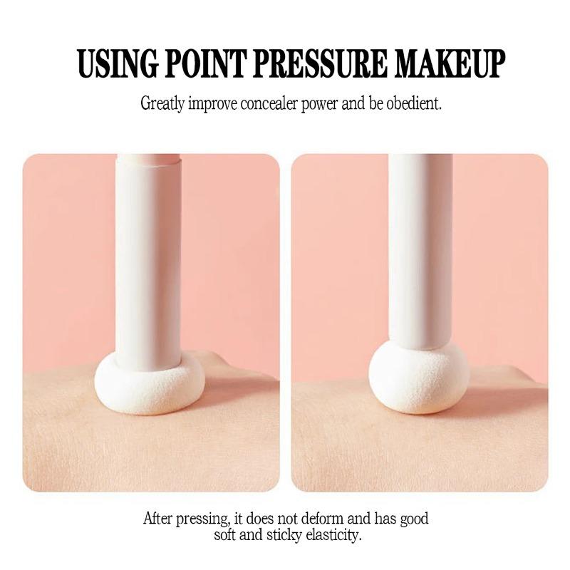 Mini Mushroom Head Concealer Sponge Brush Soft Round Tip For Spot Tear Trough Nasolabial Folds Portable Blending Makeup Tool