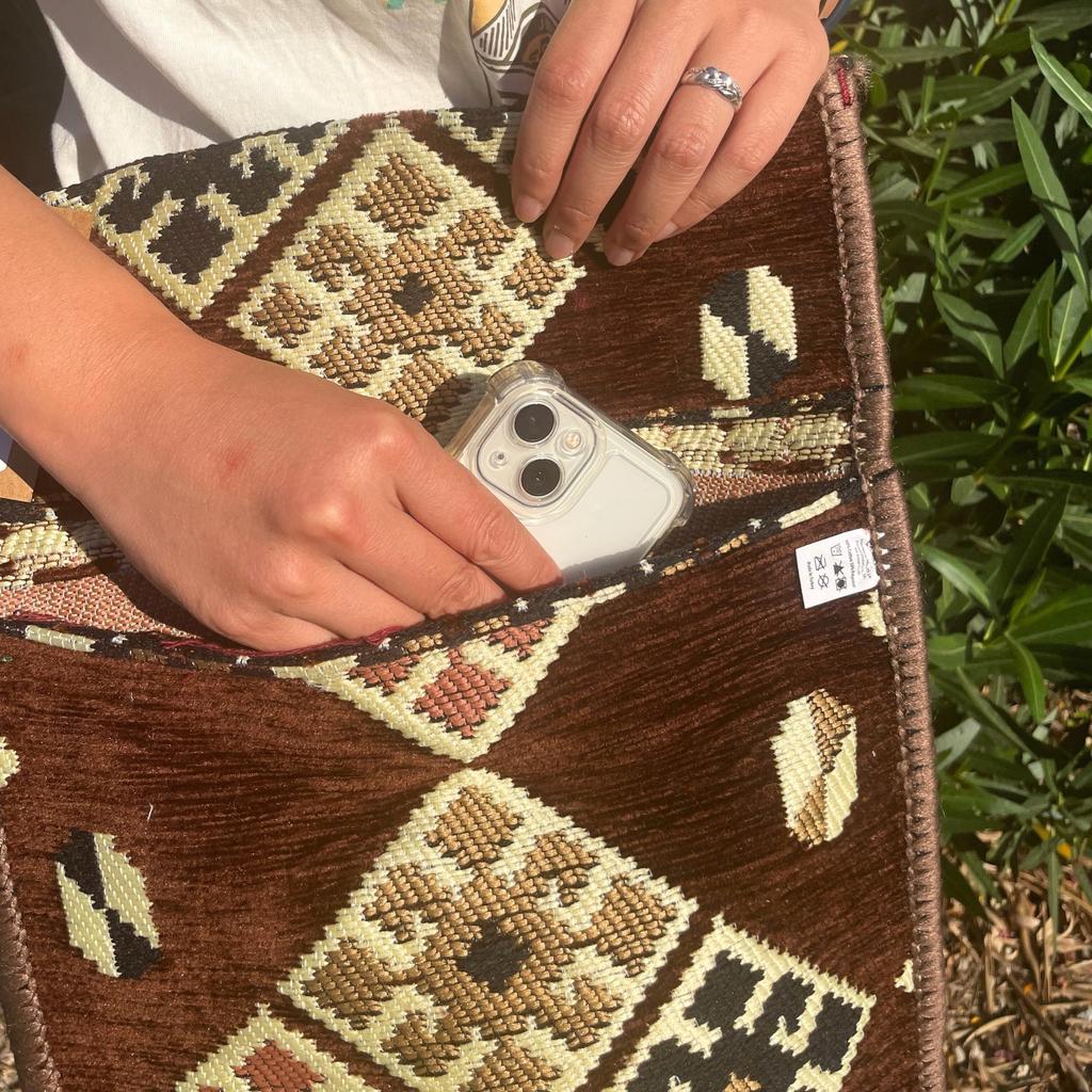 Kilim Messenger Bag, Chocolate