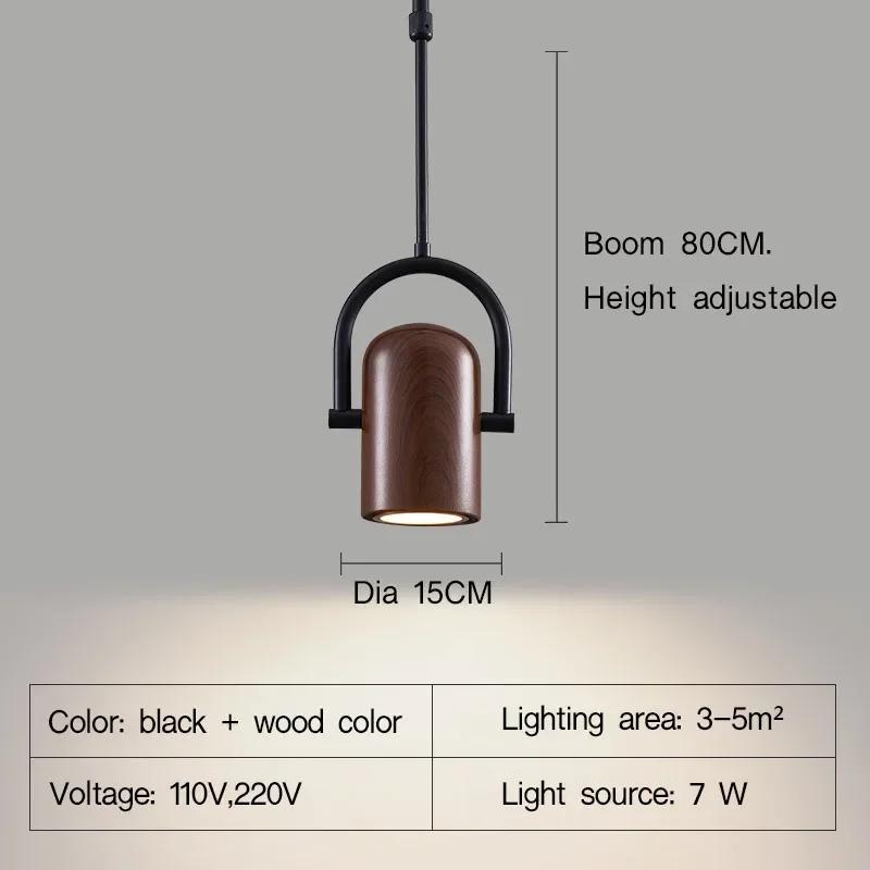 Nordic Led Pendant Lamp 330° Freely Rotating Spotlight Bedroom Walkway Entrance Study Background Wall Spotlights Boom Adjustable