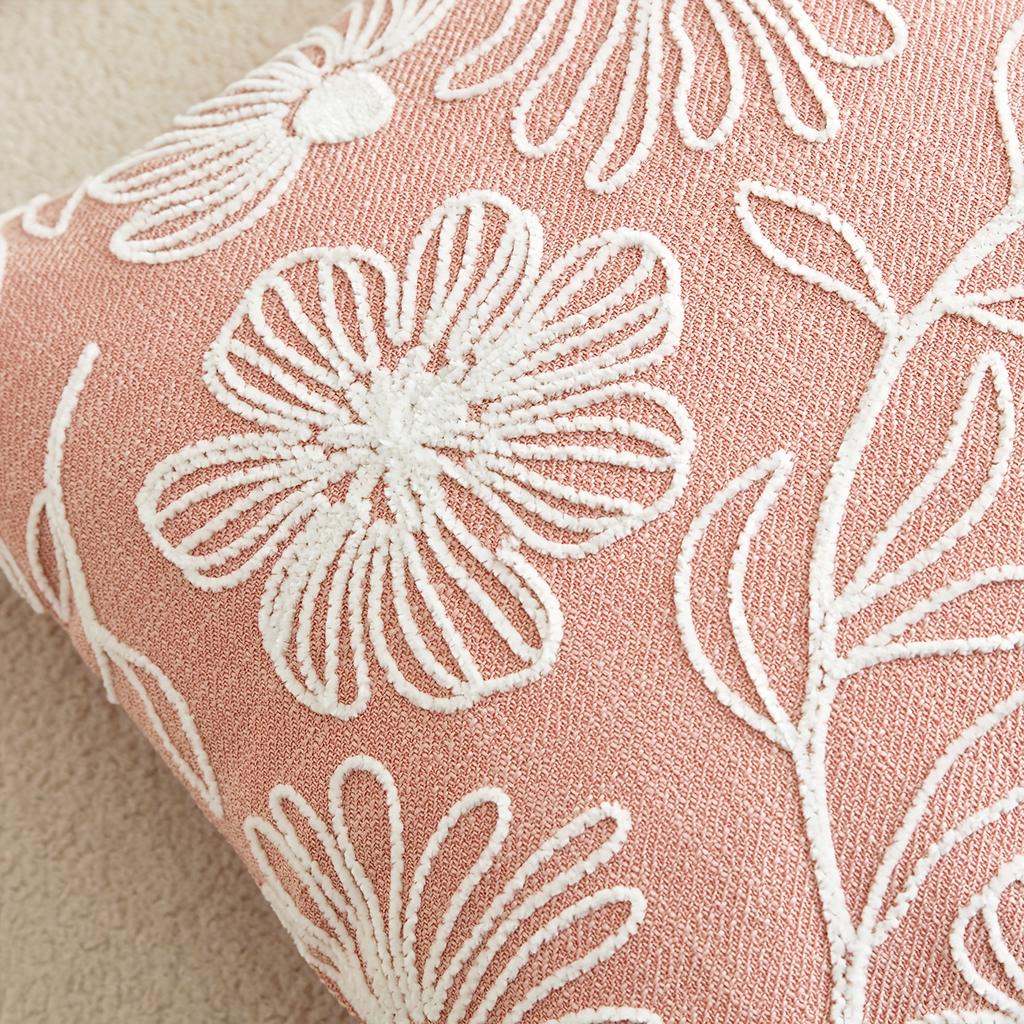 Boho Pink Daisy Floral Throw Pillow Cover Aesthetic Handmade Flower Decorative Cushion Case Forhome Decor