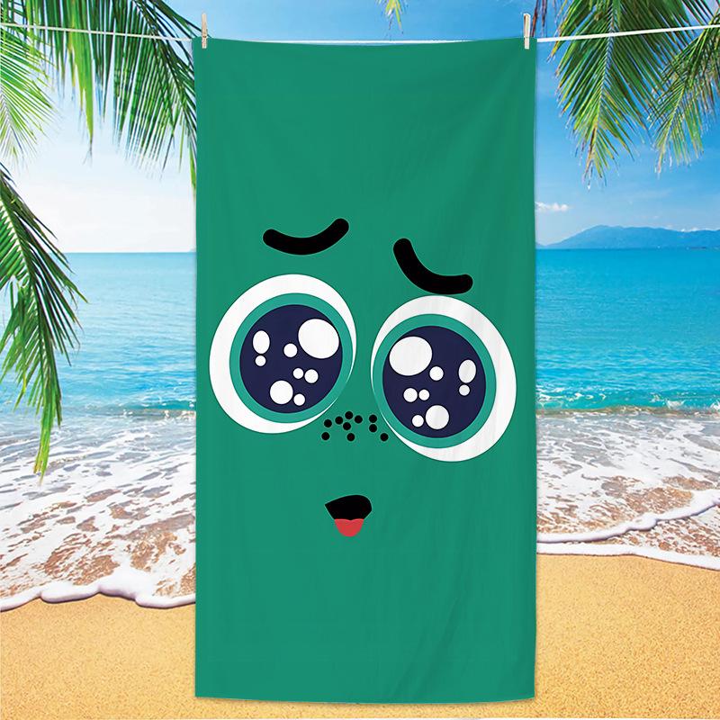 Cartoon Big Eyes Cute Beach Bath Absorbent Quick Drying Beach Pool Bath Towel