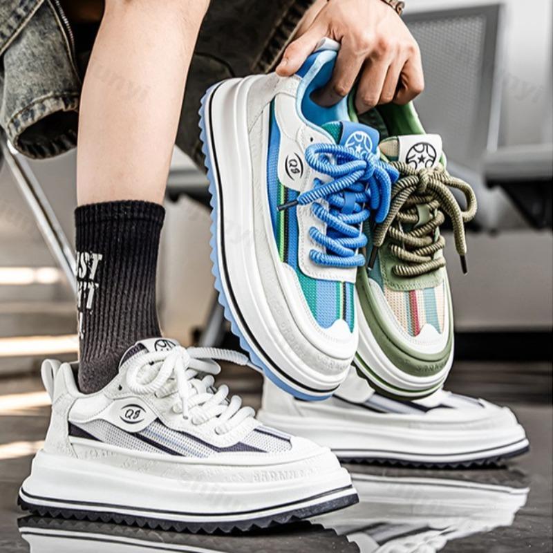 Fashion Spring 2025 Fashion Trend Thick Soled Casual Sports Shoes for Men Mesh Breathable Comfortable Versatile Low Top Chunky sneakers