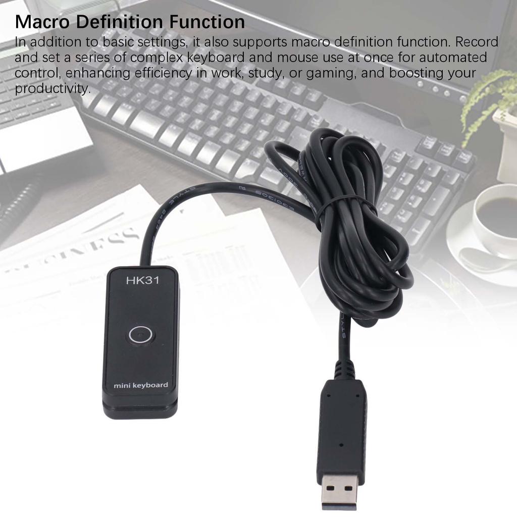 Custom USB Mini Keypad Programmable Macro Keyboard Raised Braille Design Magnetic Mounting HK31 1 Key Position